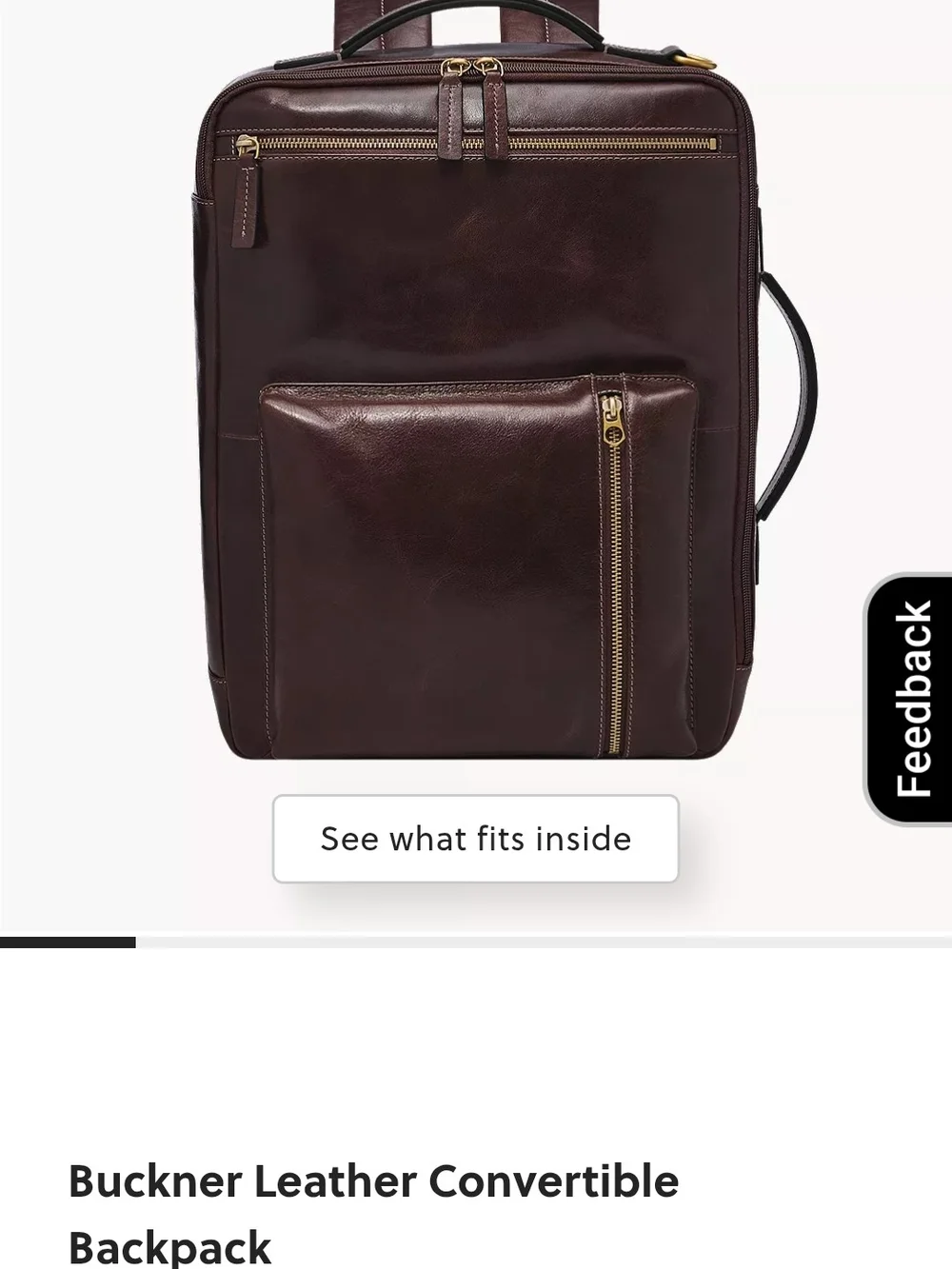 NWT FOSSIL Leather Men’s Backpack - Black